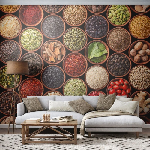 Fototapetă personalizată Premium Canvas - Toate gusturile lumii - Gastronomie, Condimente, Ierburi uscate