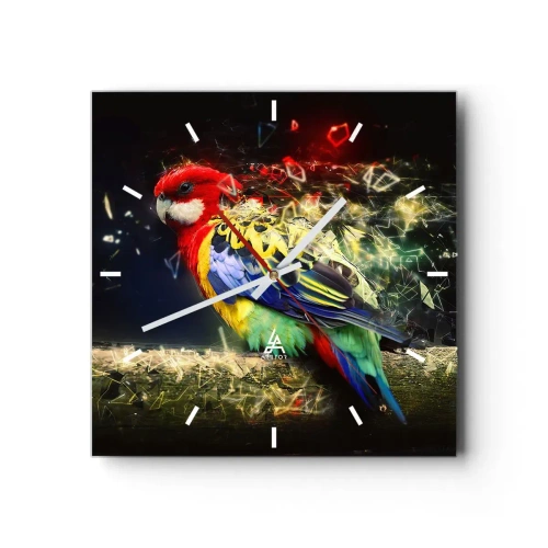 Ceas de perete - Ceas pe sticlă - Mesagerul strălucirii - 40x40 cm