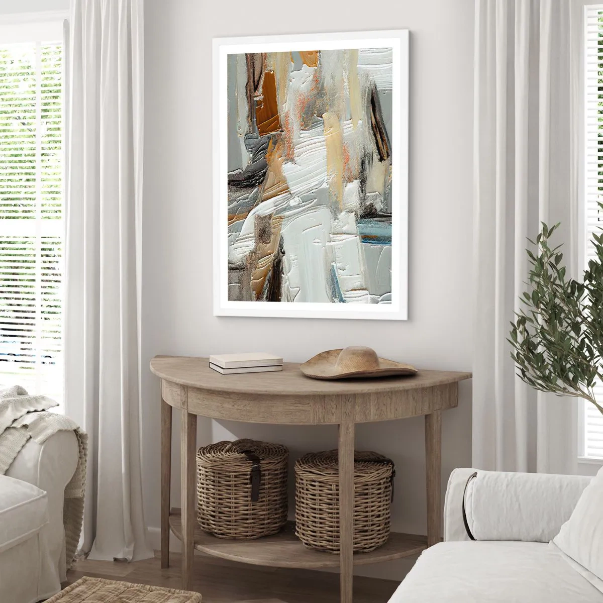 Poster în ramă albă - Stratificare colorată - 70x100 cm