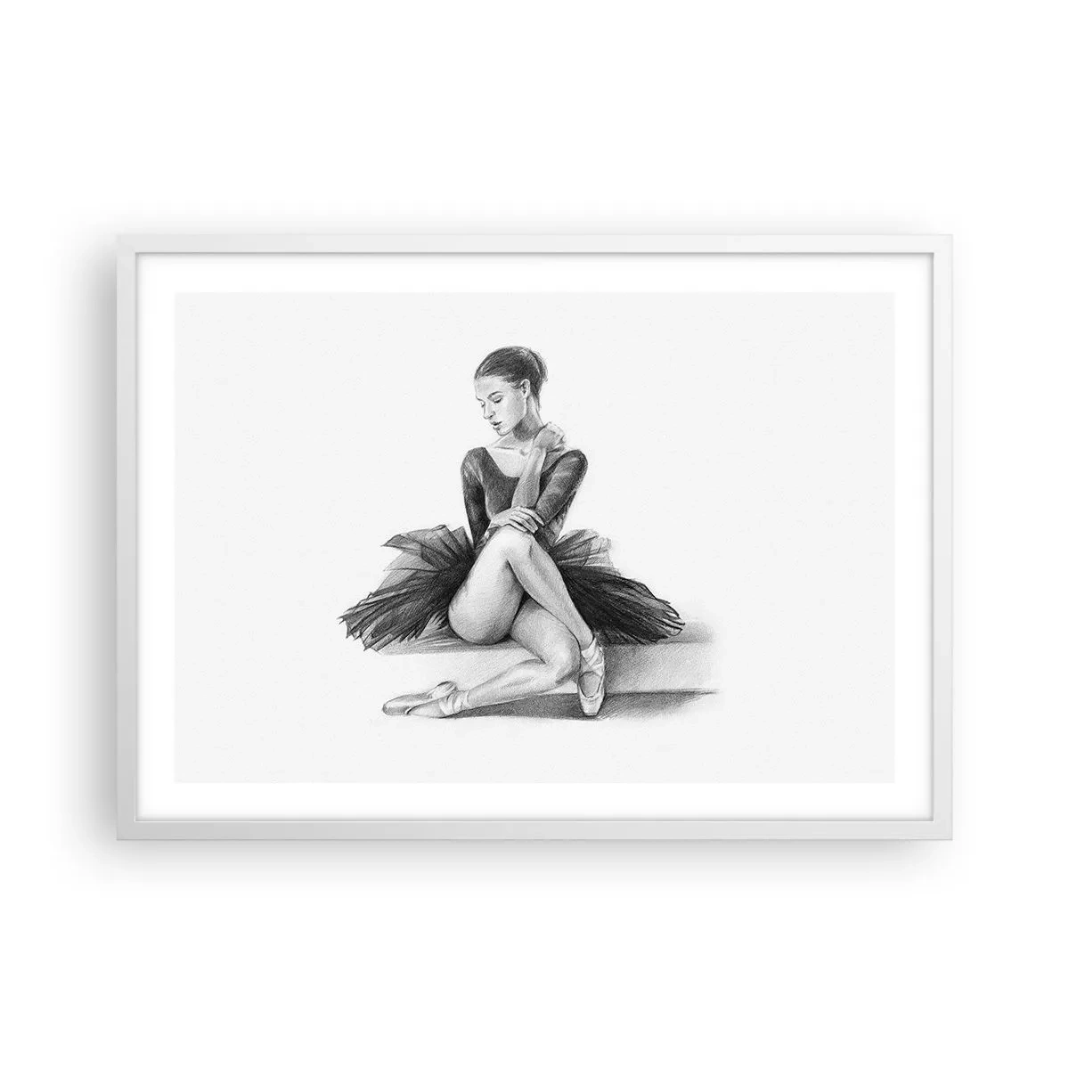 Poster în ramă albă - Încântată de dans - 70x50 cm