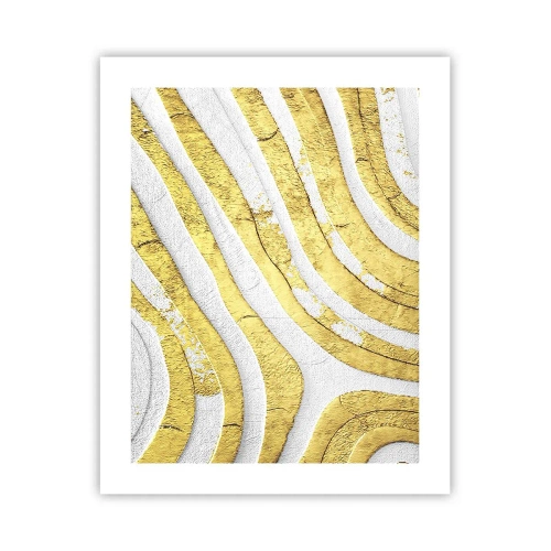 Poster - Compoziția în alb și auriu - 40x50 cm