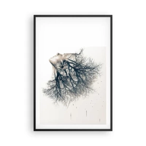 Poster în ramă neagră - Ascultând șoapta copacului - 61x91 cm