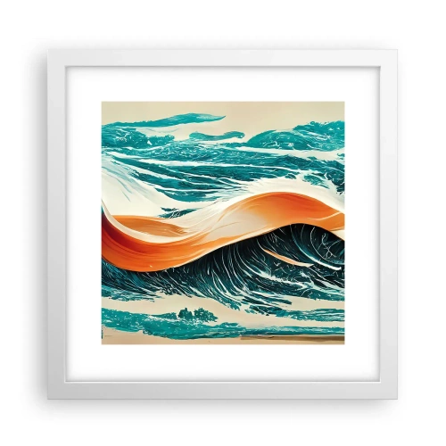 Poster în ramă albă - Visul unui surfer - 30x30 cm