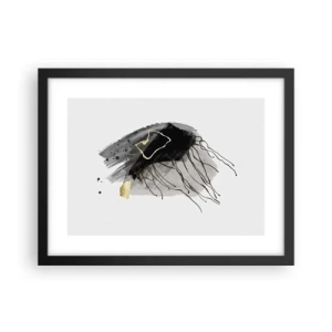 Poster în ramă neagră - Negru și aur - 40x30 cm