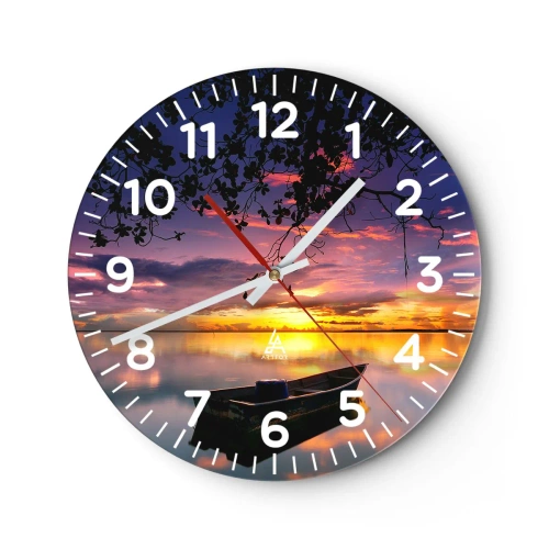 Ceas de perete - Ceas pe sticlă - "Pari să plutești în mijlocul cerului...” - 40x40 cm