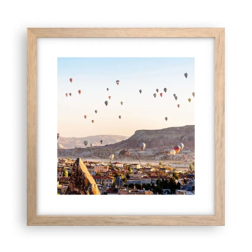 Poster în ramă de stejar deschis - Ca niște nave pe cer - 30x30 cm