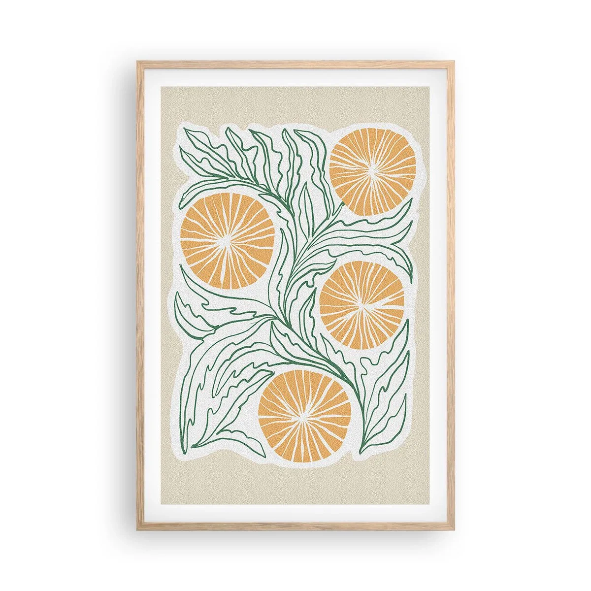 Poster în ramă de stejar deschis - Etnic cu o notă de abstracție - 61x91 cm