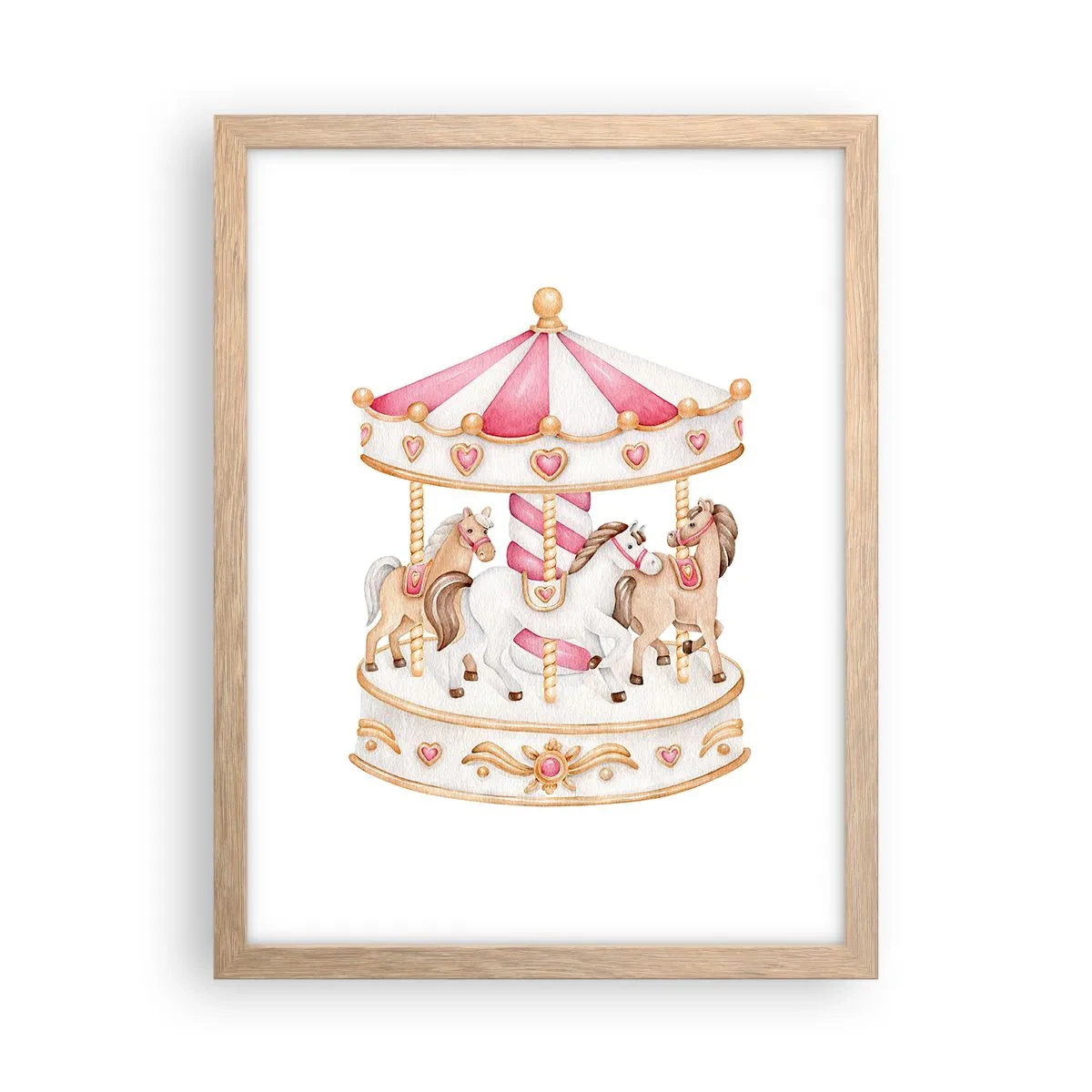 Poster în ramă de stejar deschis - Lumea dulce a copilăriei - 30x40 cm