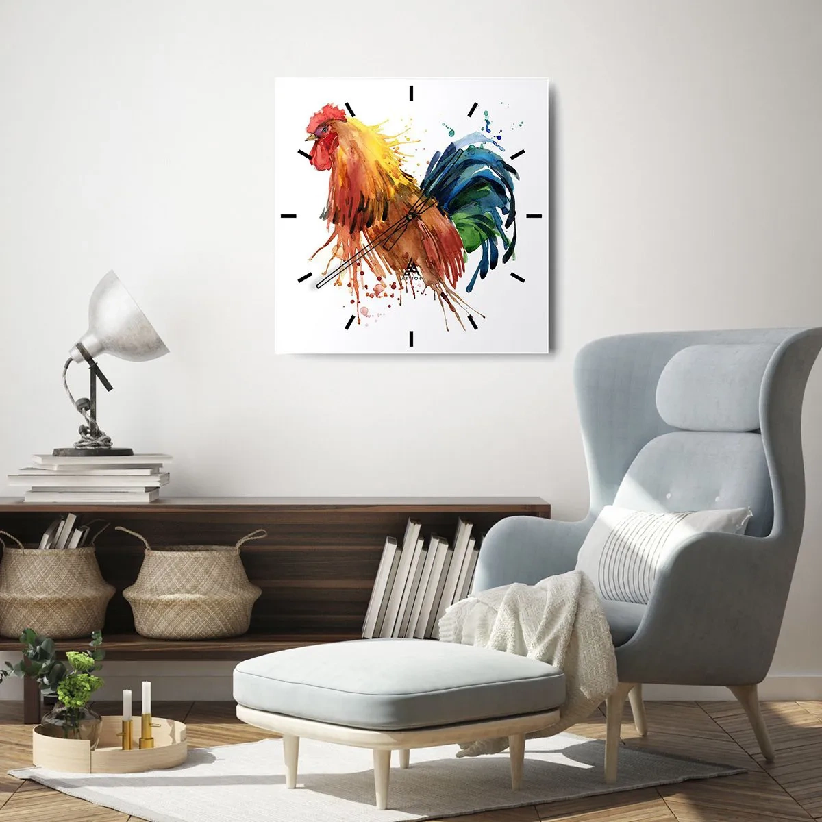 Ceas de perete - Ceas pe sticlă - Haina regală, mândria regală - 30x30 cm