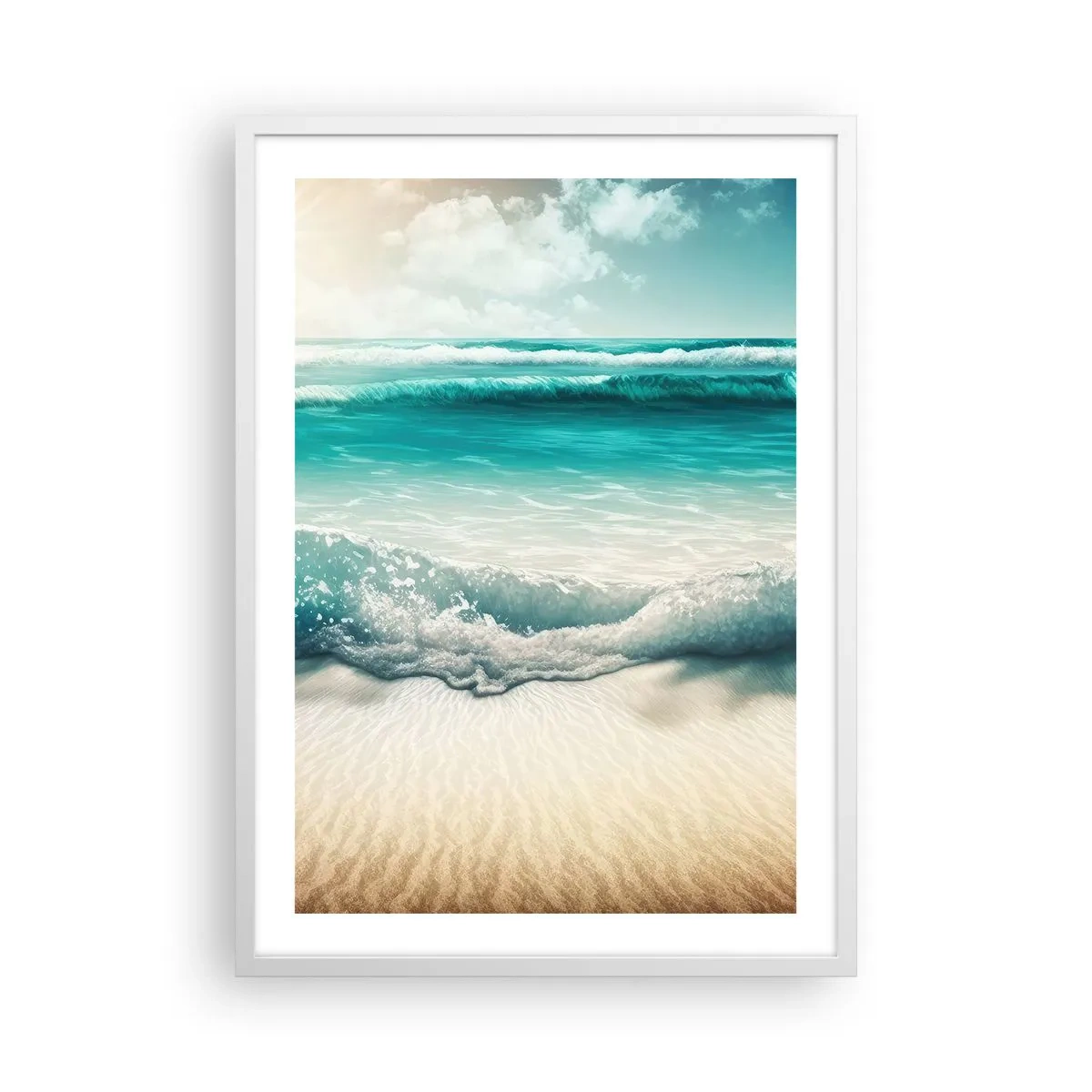 Poster în ramă albă - Calmul oceanului - 50x70 cm
