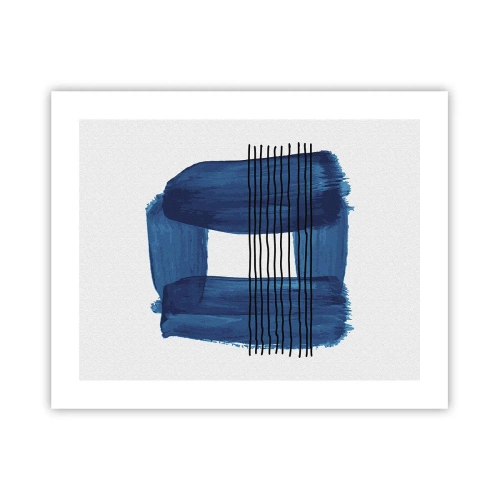 Poster - Compoziție albastru-negru - 50x40 cm