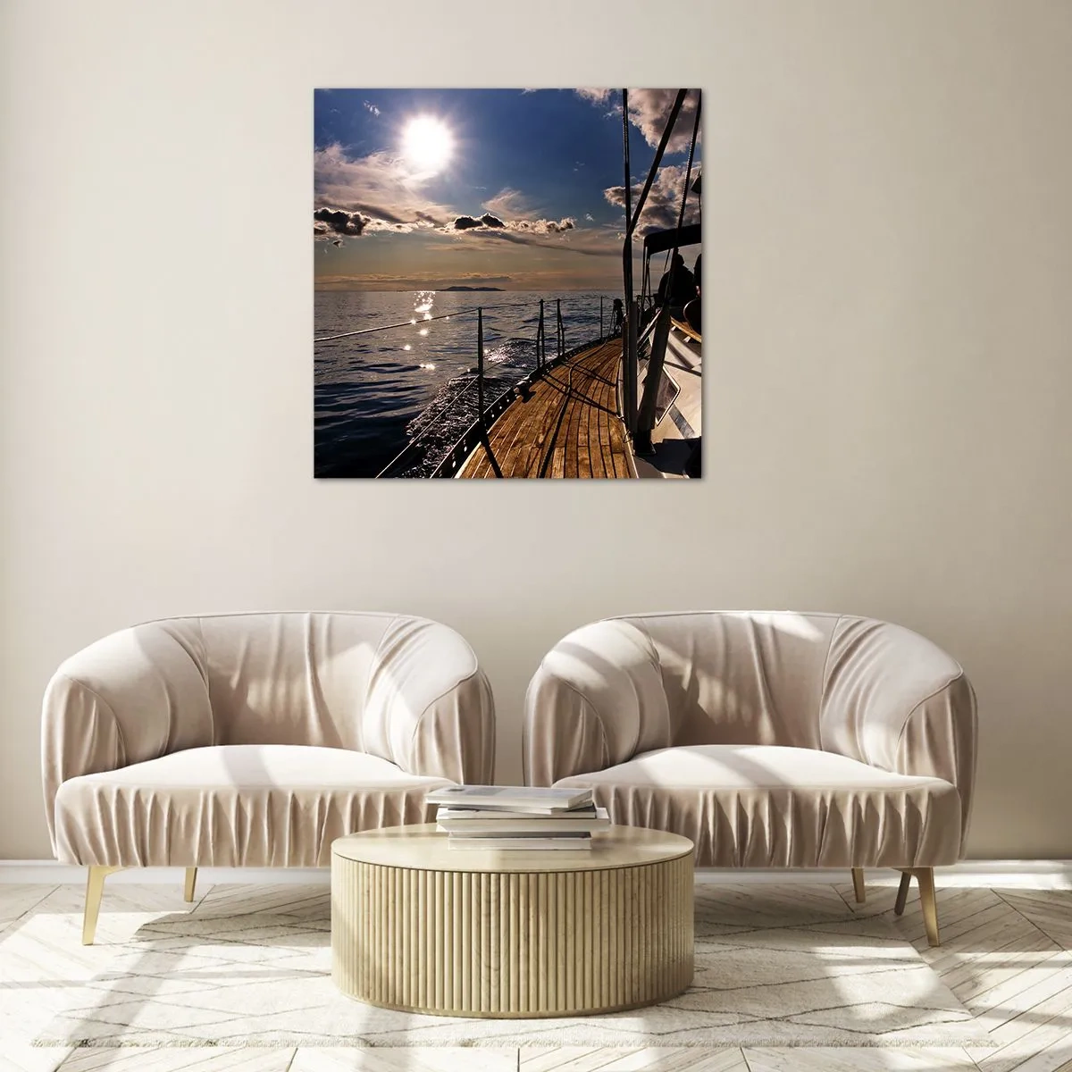 Tablou pe sticlă - Sub vele spre soare - 30x30 cm