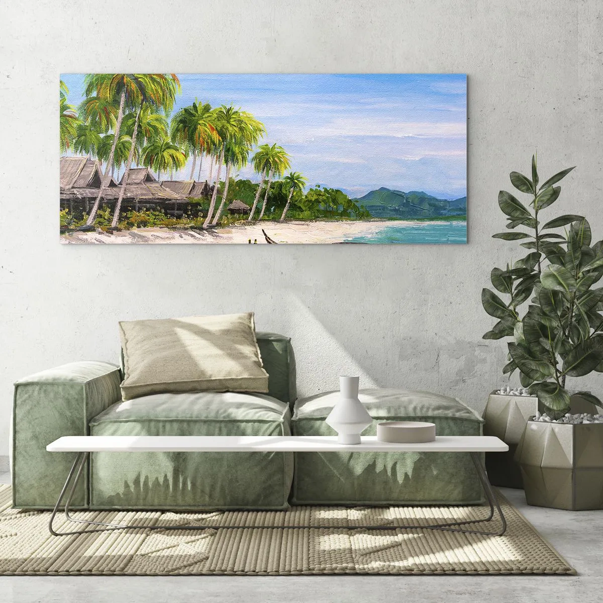 Tablou pe sticlă - Un vis exotic - 100x40 cm