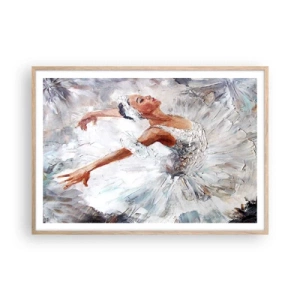 Poster în ramă de stejar deschis - Moale și ușoară ca tulul - 100x70 cm