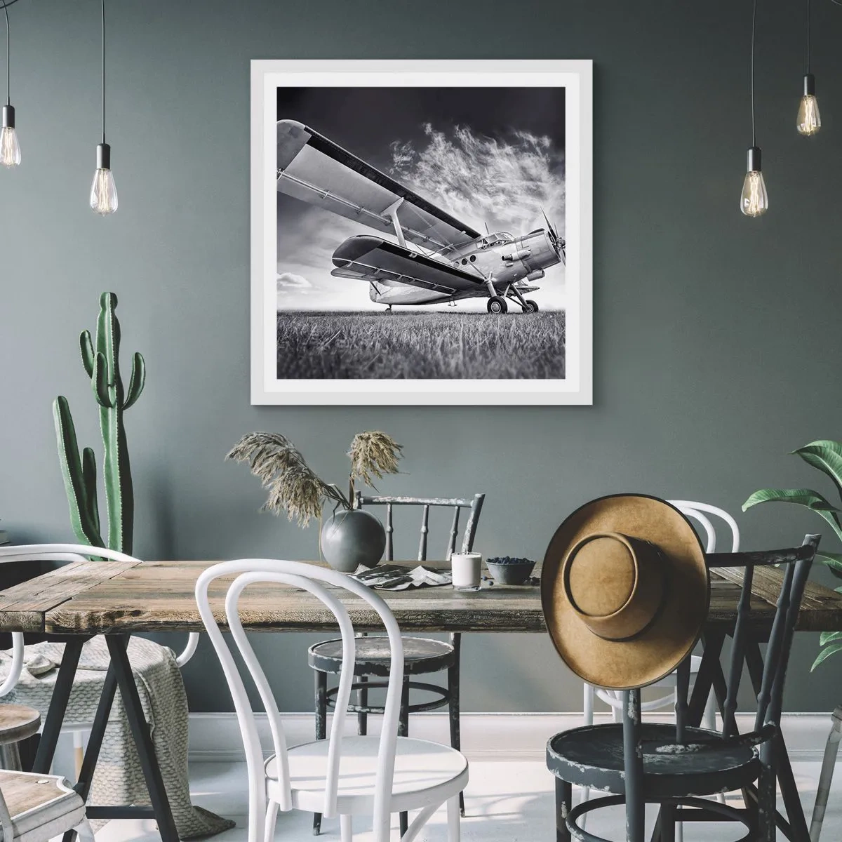 Poster în ramă albă - Rătăcitorul înaripat - 40x40 cm