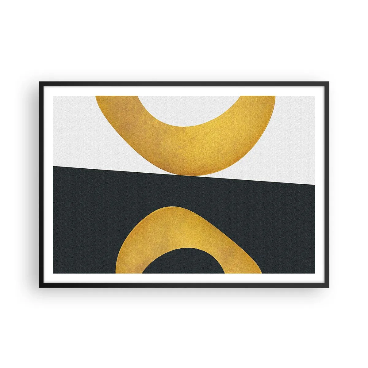 Poster în ramă neagră - În primul rând: aurul - 100x70 cm