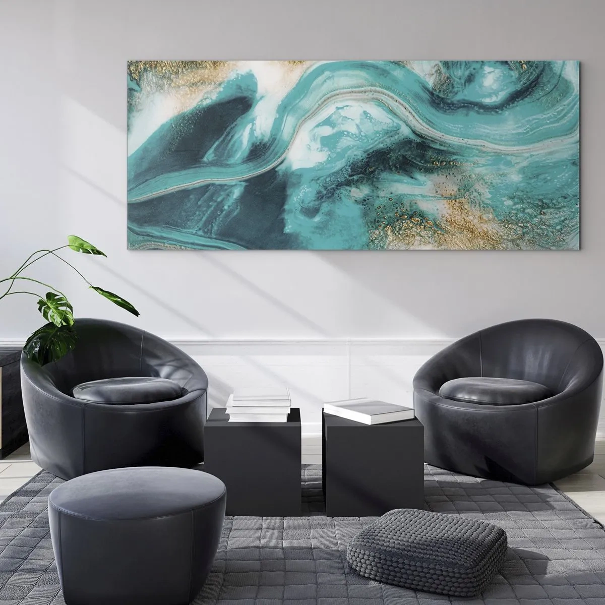 Tablou pe sticlă - Râul de aur - 140x50 cm