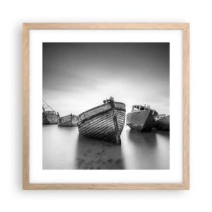 Poster în ramă de stejar deschis - Acum sunt doar amintiri... - 40x40 cm