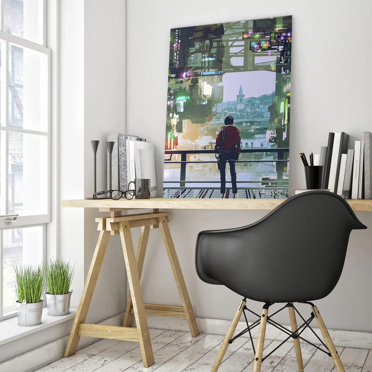 Tablou pe sticlă - Două lumi - 50x70 cm