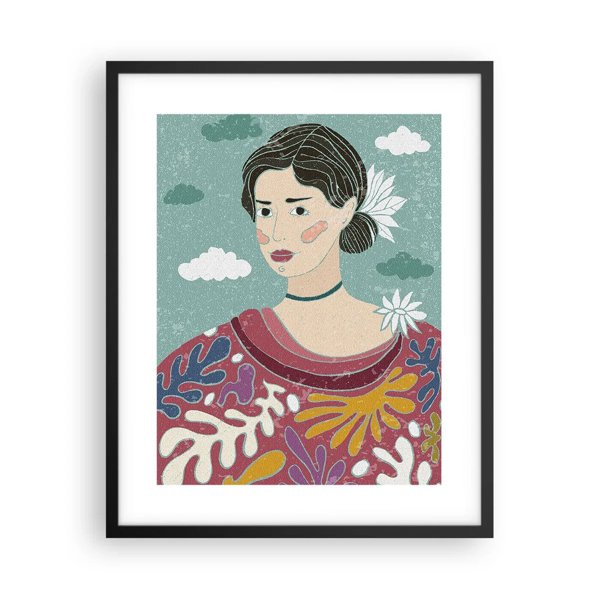 Poster în ramă neagră - Cu melancolie în privire - 40x50 cm