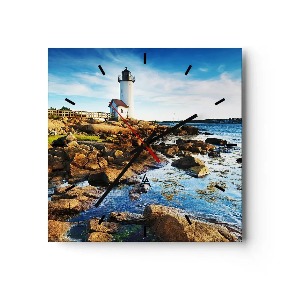 Ceas de perete - Ceas pe sticlă - Întoarce-te acasă fericit, te aștept cu nerăbdare - 30x30 cm