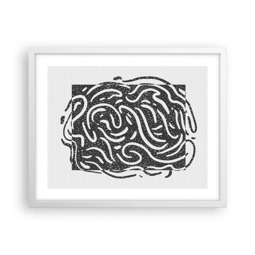 Poster în ramă albă - Abstracție: dansul bucuriei - 50x40 cm