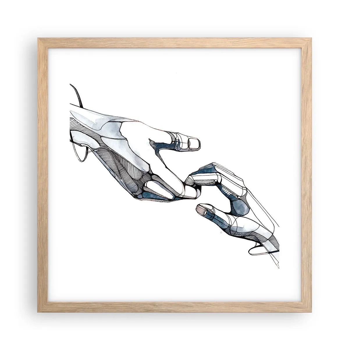 Poster în ramă de stejar deschis - Gest frumos - 40x40 cm
