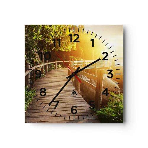 Ceas de perete - Ceas pe sticlă - O altă curbă, o altă minune - 30x30 cm