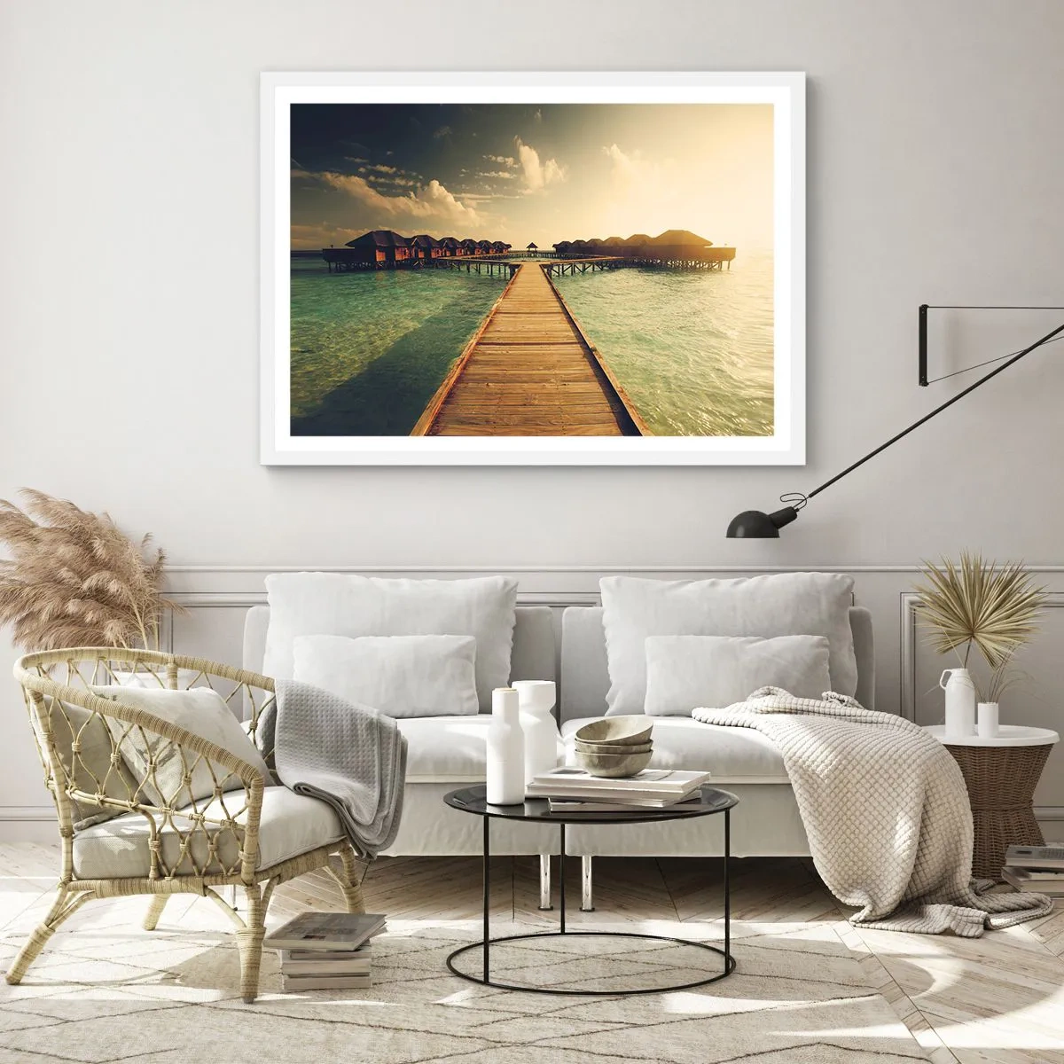 Poster în ramă albă - O invitație caldă - 50x40 cm