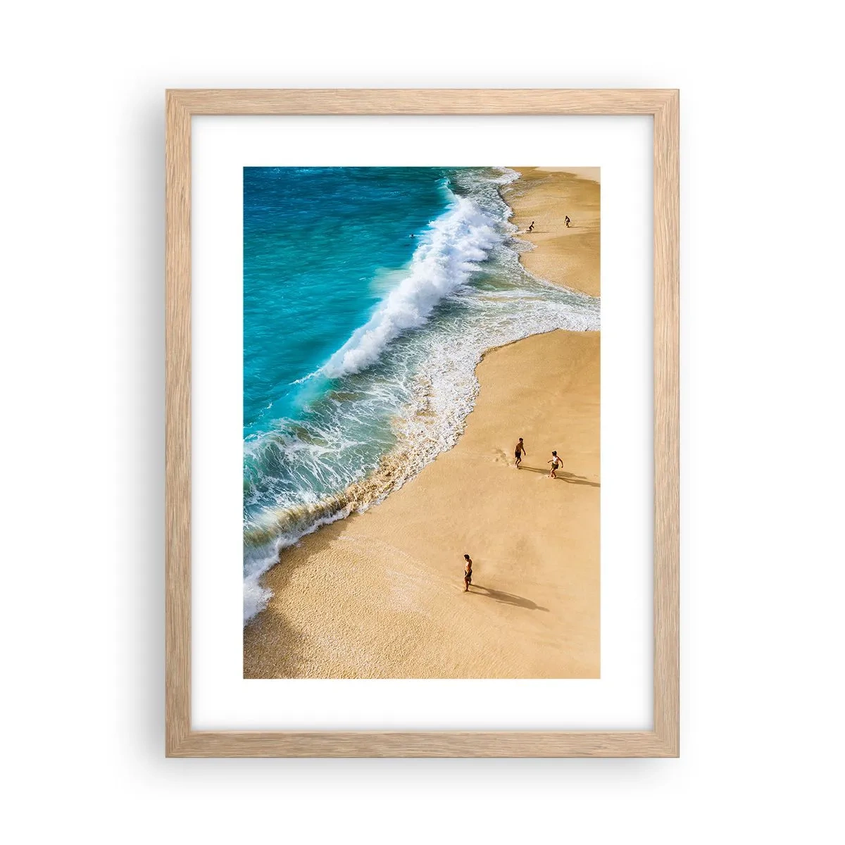 Poster în ramă de stejar deschis - Și apoi soarele, plaja... - 30x40 cm