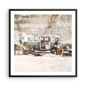 Poster în ramă neagră - Să înceapă călătoria - 60x60 cm