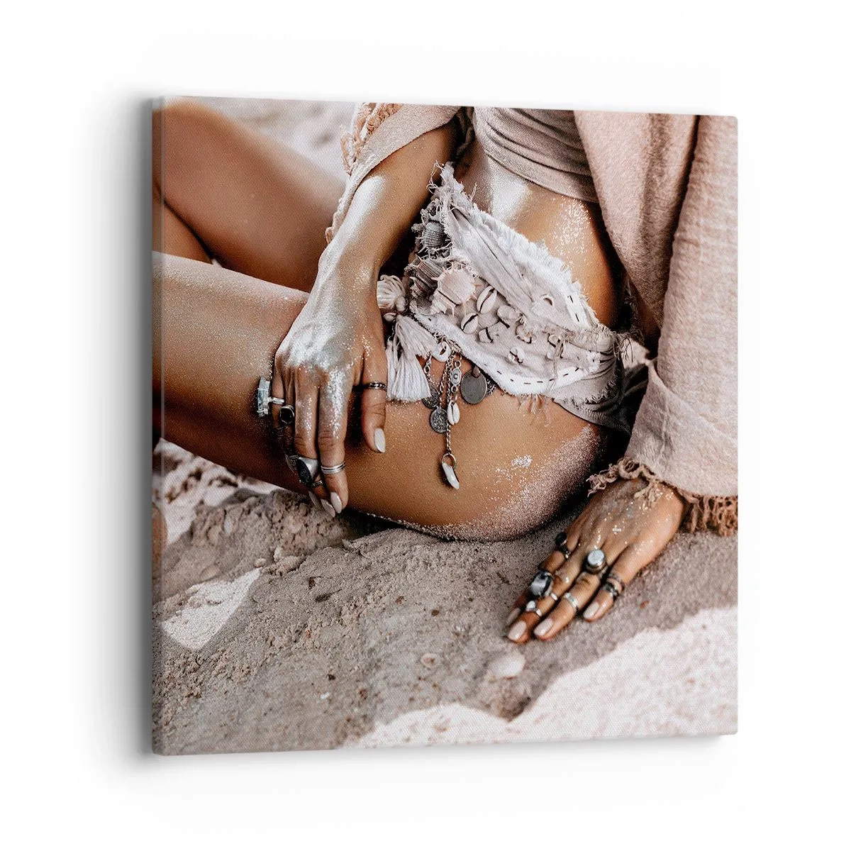 Tablou pe pânză - Aruncată de valuri? - 40x40 cm