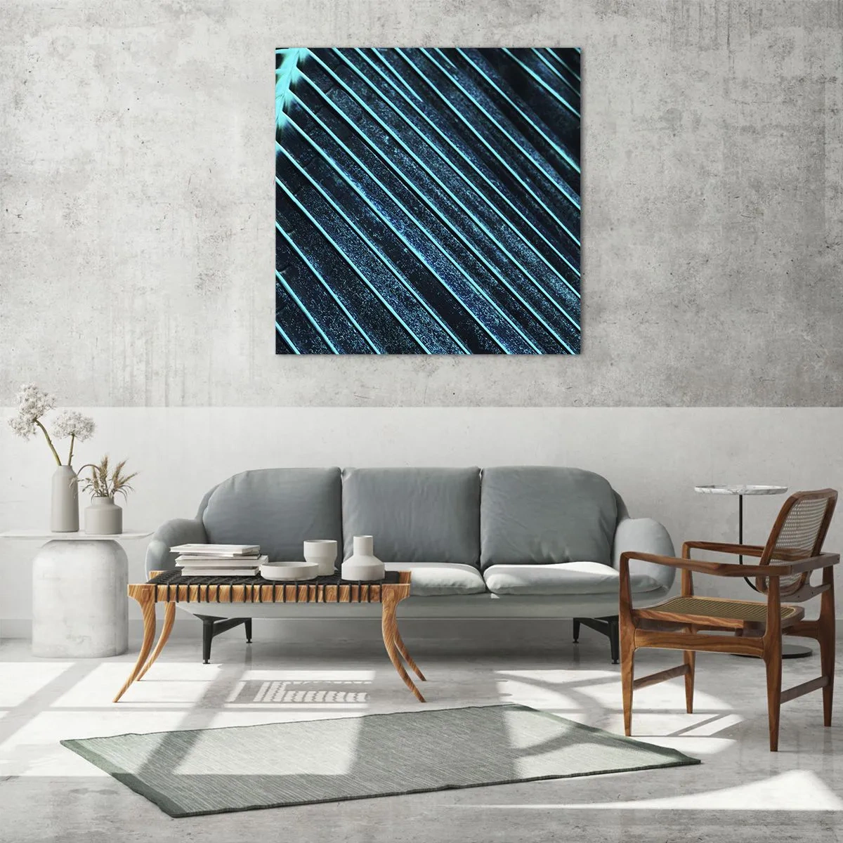 Tablou pe sticlă - Textura verdelui - 30x30 cm