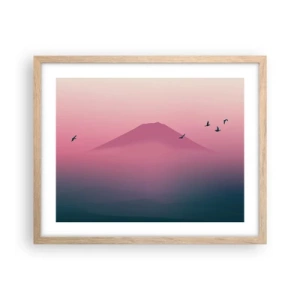 Poster în ramă de stejar deschis - Călători deasupra norilor - 50x40 cm