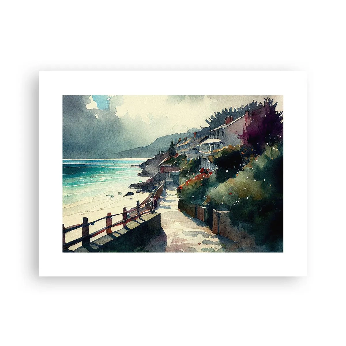 Poster - Orășel mediteraneean - 40x30 cm