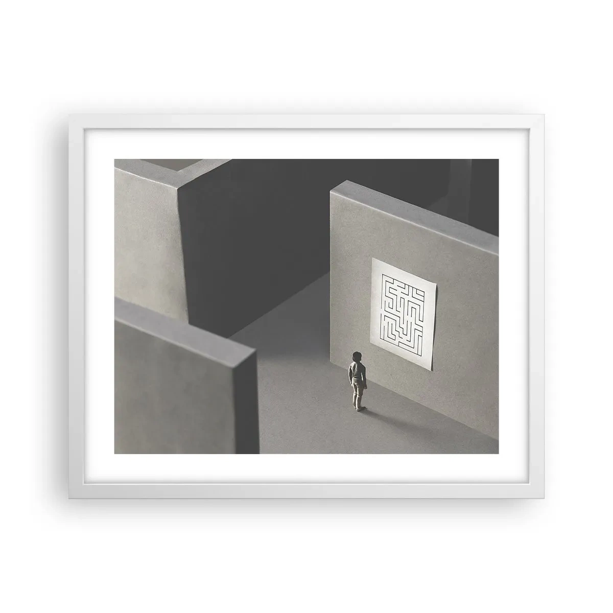 Poster în ramă albă - Dar unde sunt? - 50x40 cm