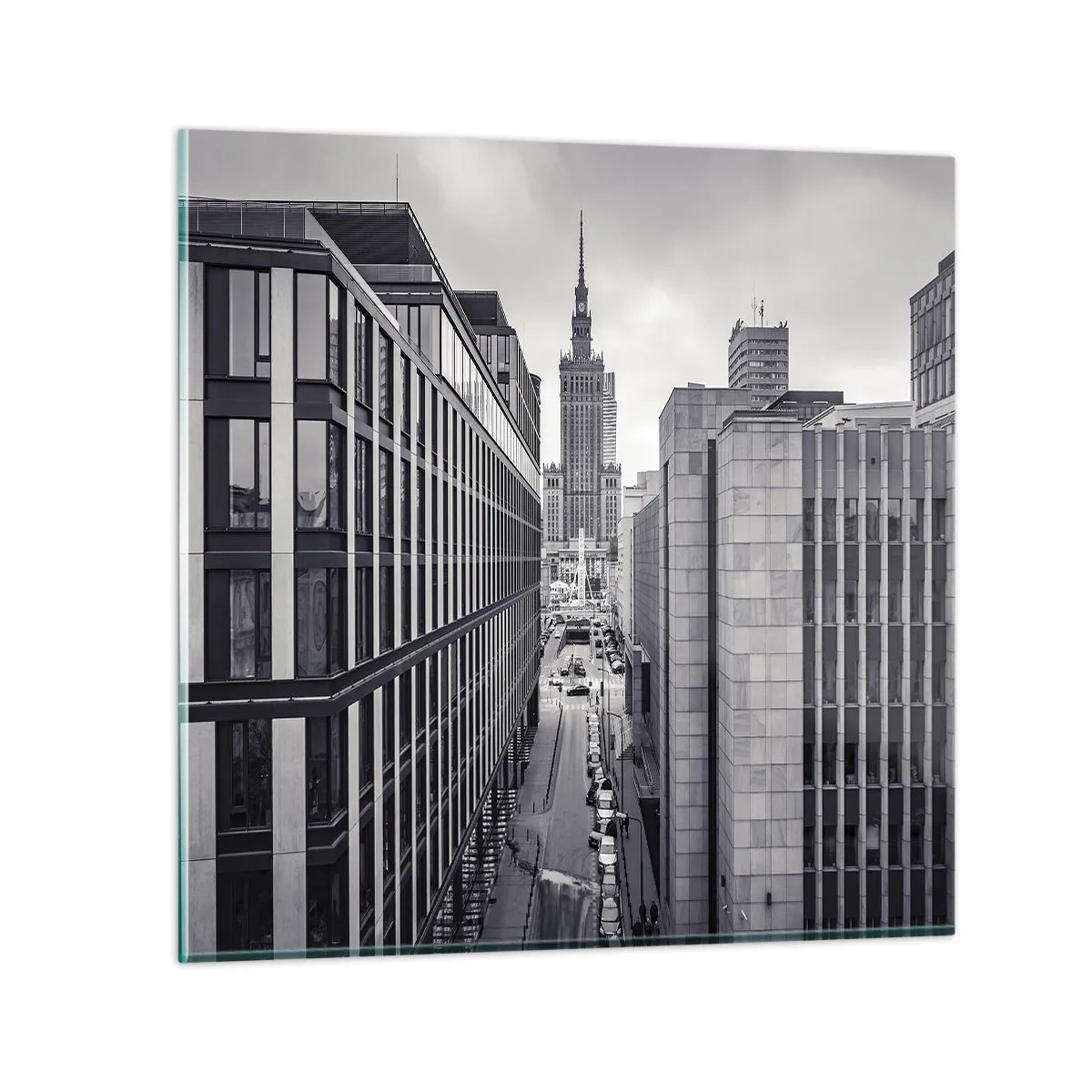 Tablou pe sticlă - Vale citadină din Varșovia - 60x60 cm