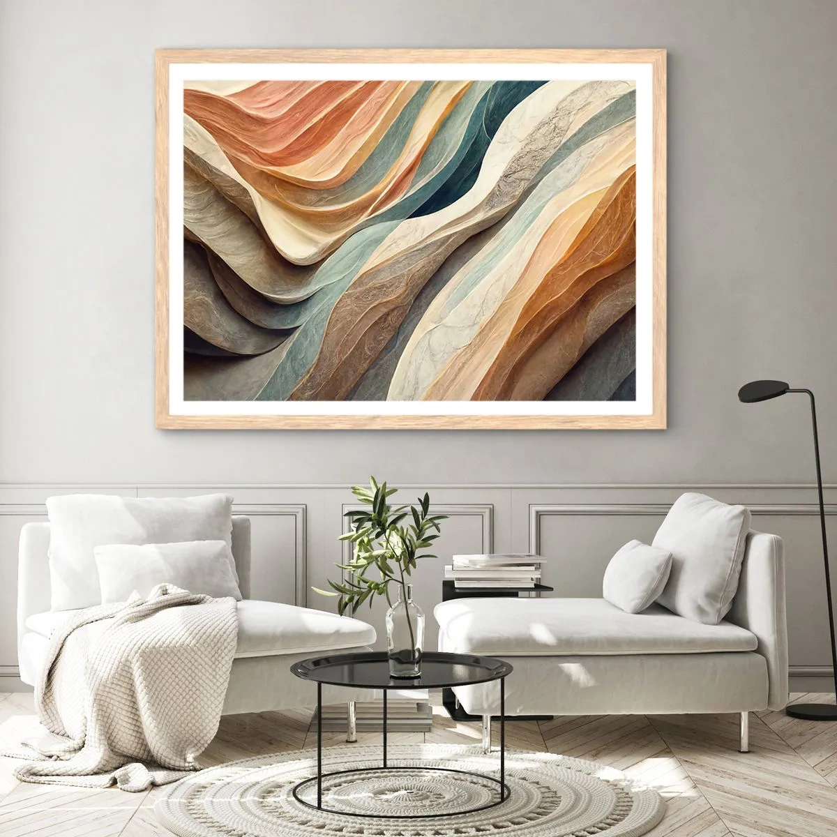 Poster în ramă de stejar deschis - Momentul dinaintea schimbării - 70x50 cm