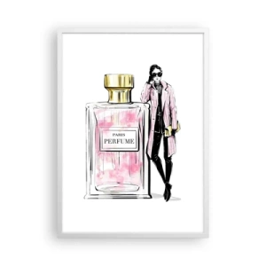 Poster în ramă albă - Senzualitate pariziană - 50x70 cm