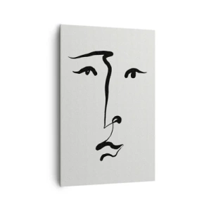 Tablou pe pânză - Portret tras cu o linie - 80x120 cm