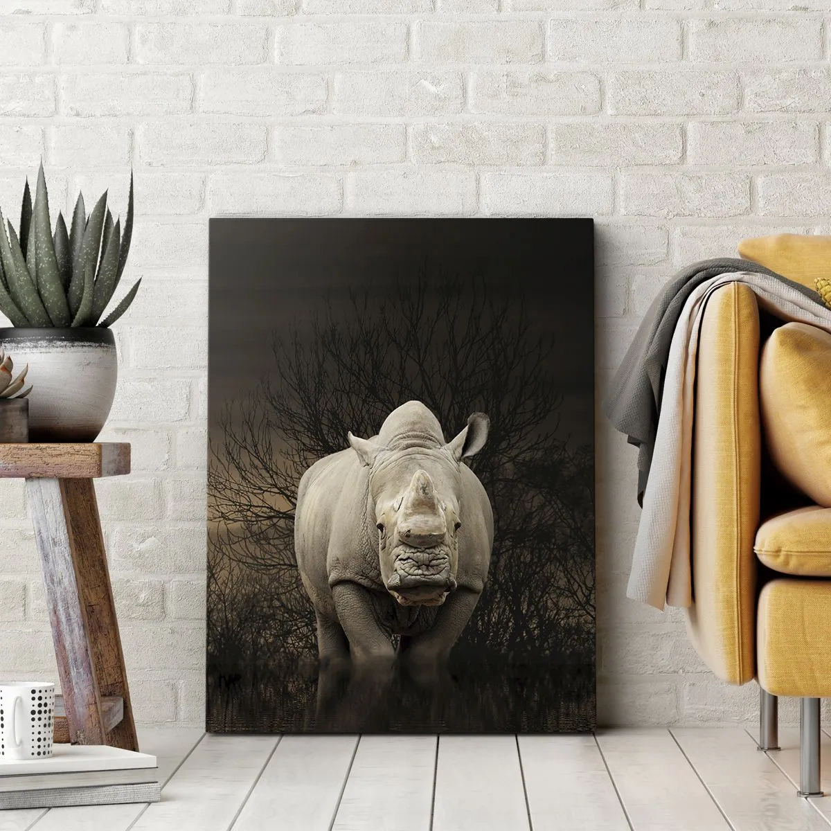 Tablou pe pânză - Albul împotriva naturii - 55x100 cm