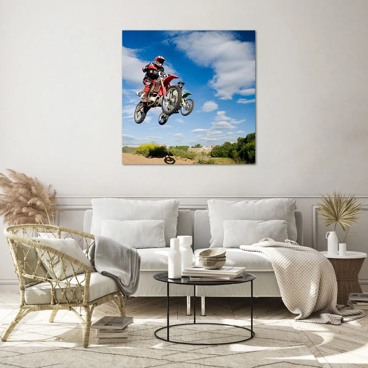 Tablou pe sticlă - Salt în cer - 70x70 cm