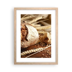 Poster în ramă de stejar deschis - Apetisantă, parfumată, crocantă - 30x40 cm