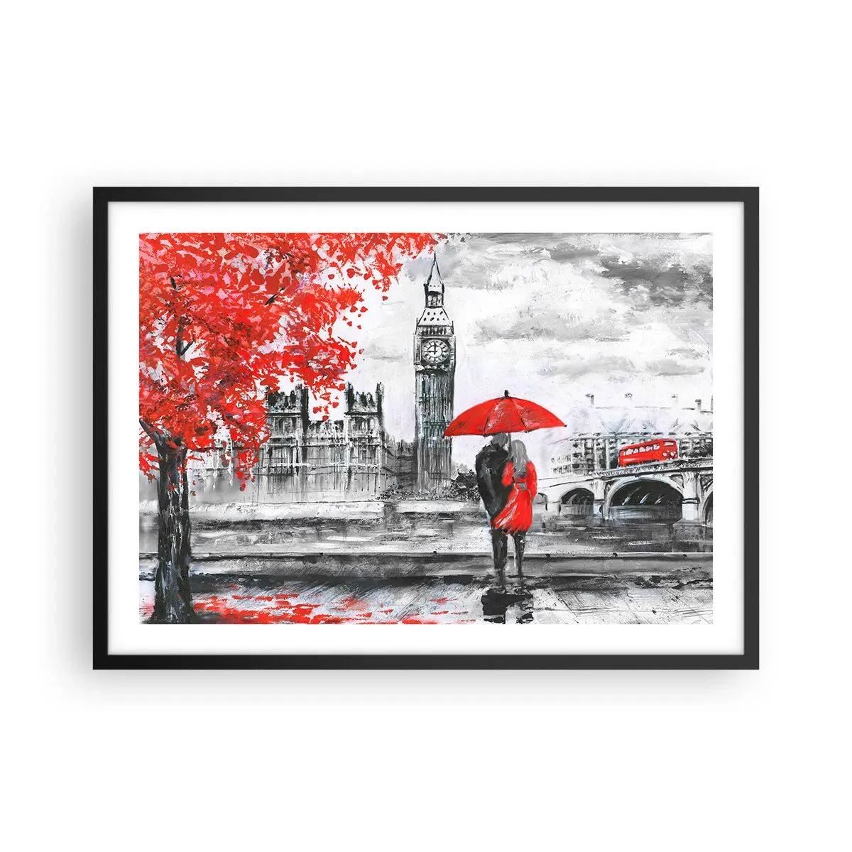 Poster în ramă neagră - Îndrăgostit de Londra - 70x50 cm
