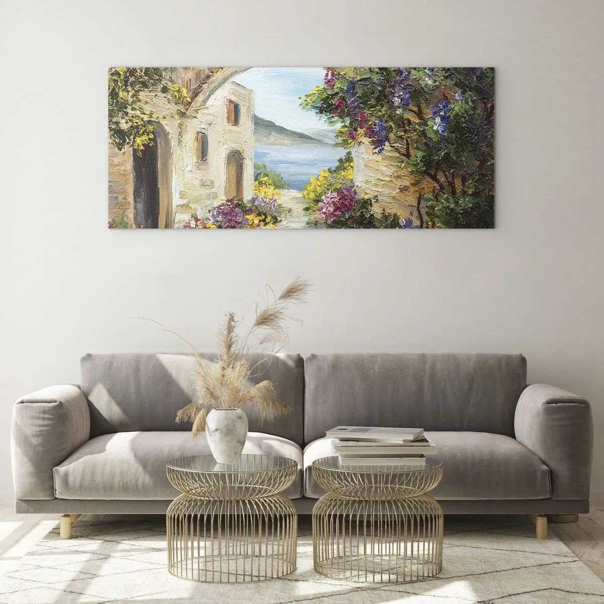 Tablou pe sticlă - Farmecul peisajului de coastă - 100x40 cm