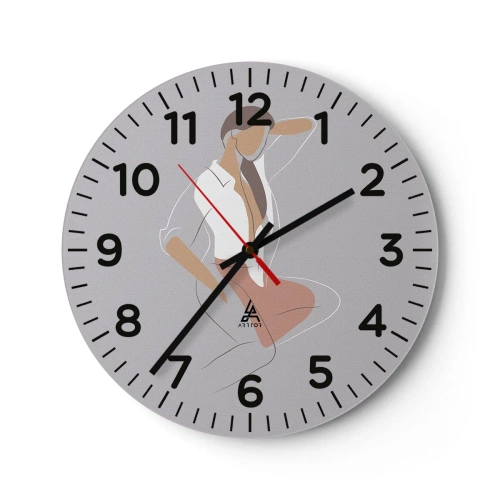 Ceas de perete - Ceas pe sticlă - Schiță de farmec - 40x40 cm