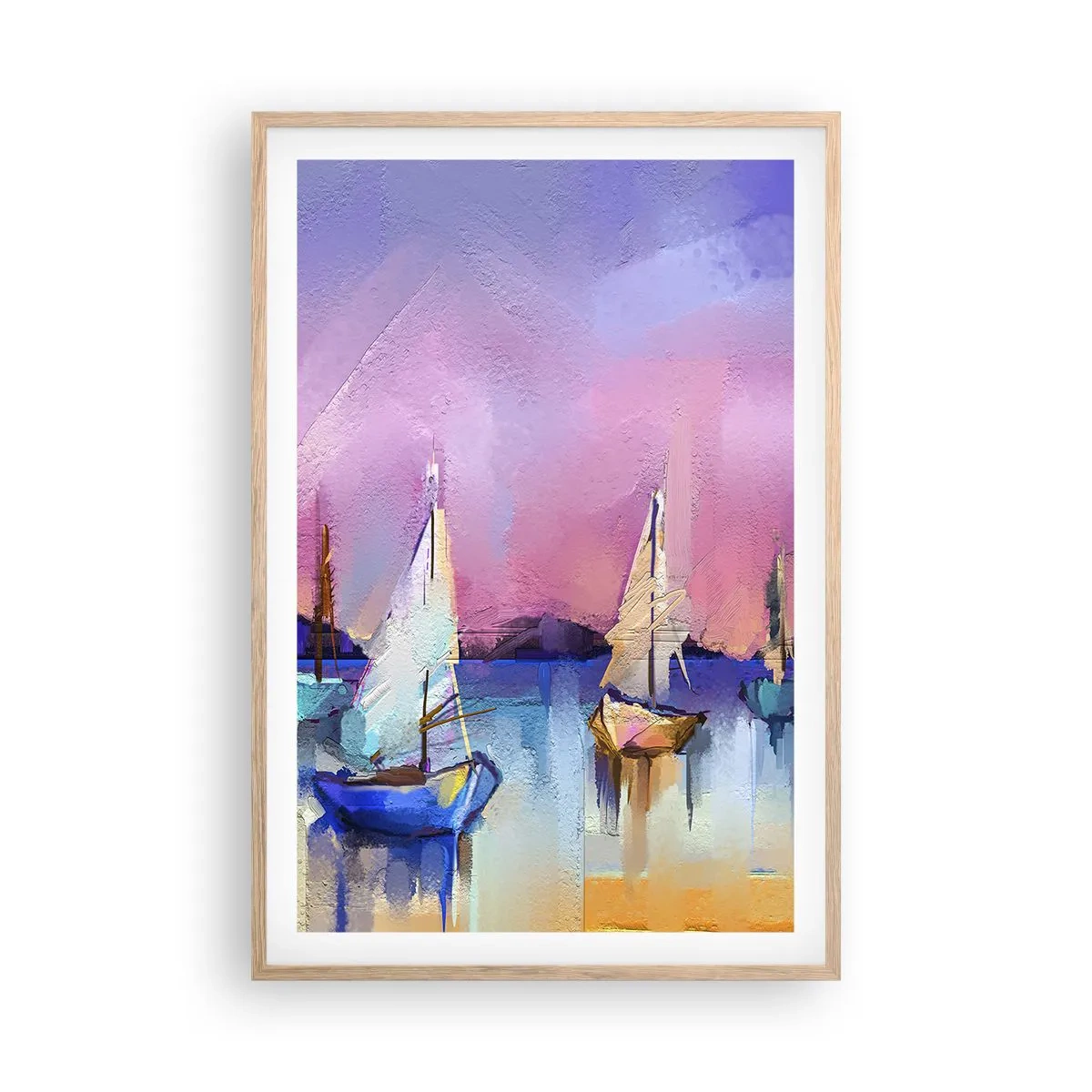 Poster în ramă de stejar deschis - Direcția: ape largi - 61x91 cm