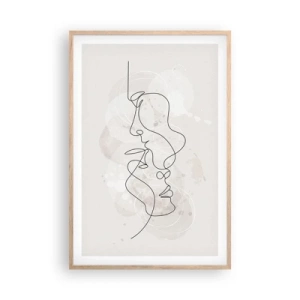 Poster în ramă de stejar deschis - Încurcați într-o îmbrățișare - 61x91 cm