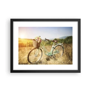 Poster în ramă neagră - Mă odihnesc aici un pic - 40x30 cm