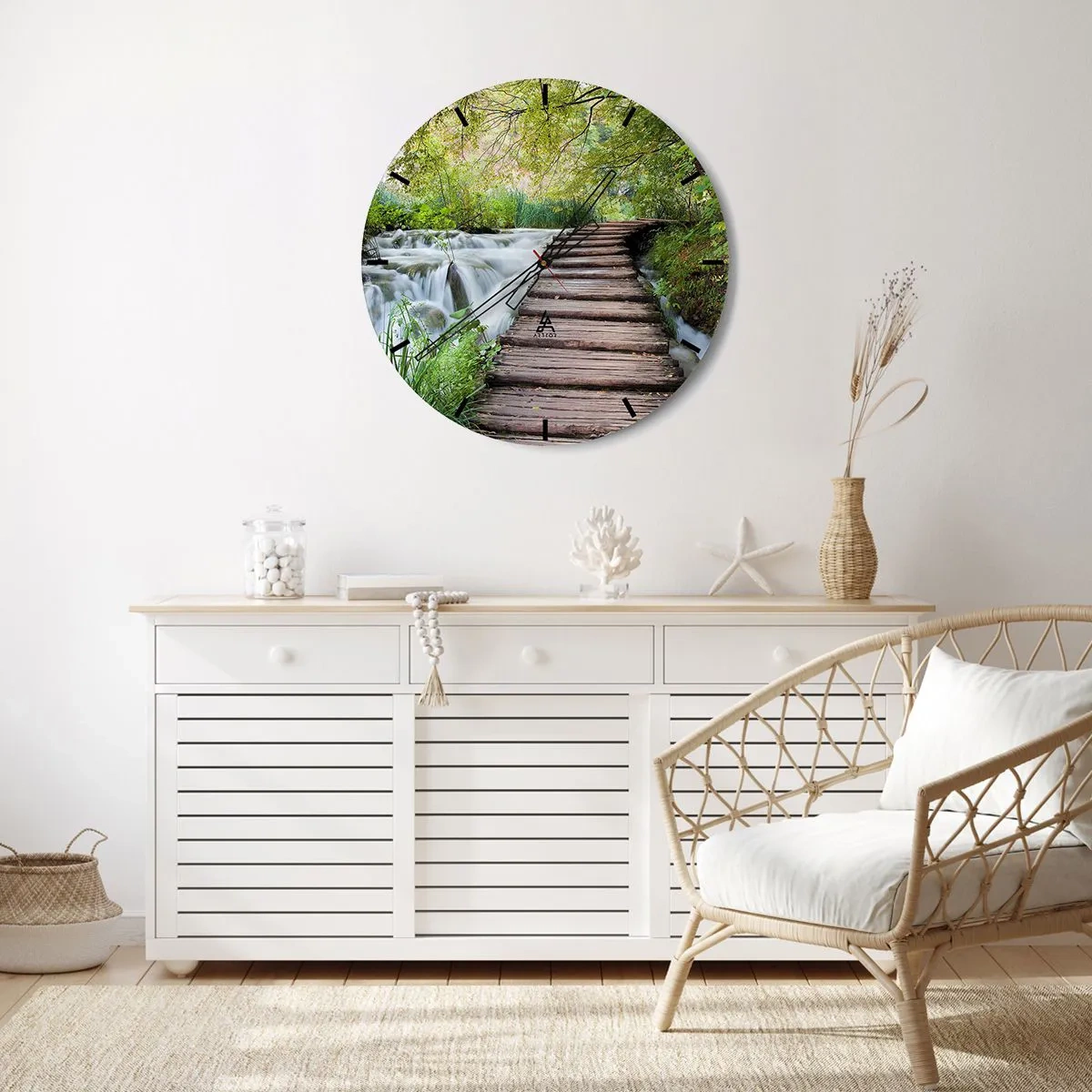 Ceas de perete - Ceas pe sticlă - Nu este deloc o apă liniștită - 40x40 cm